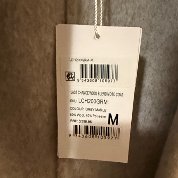 Belle & Bloom Light Gray Moto Wool Trench Coat NWT - Picture 3 of 5